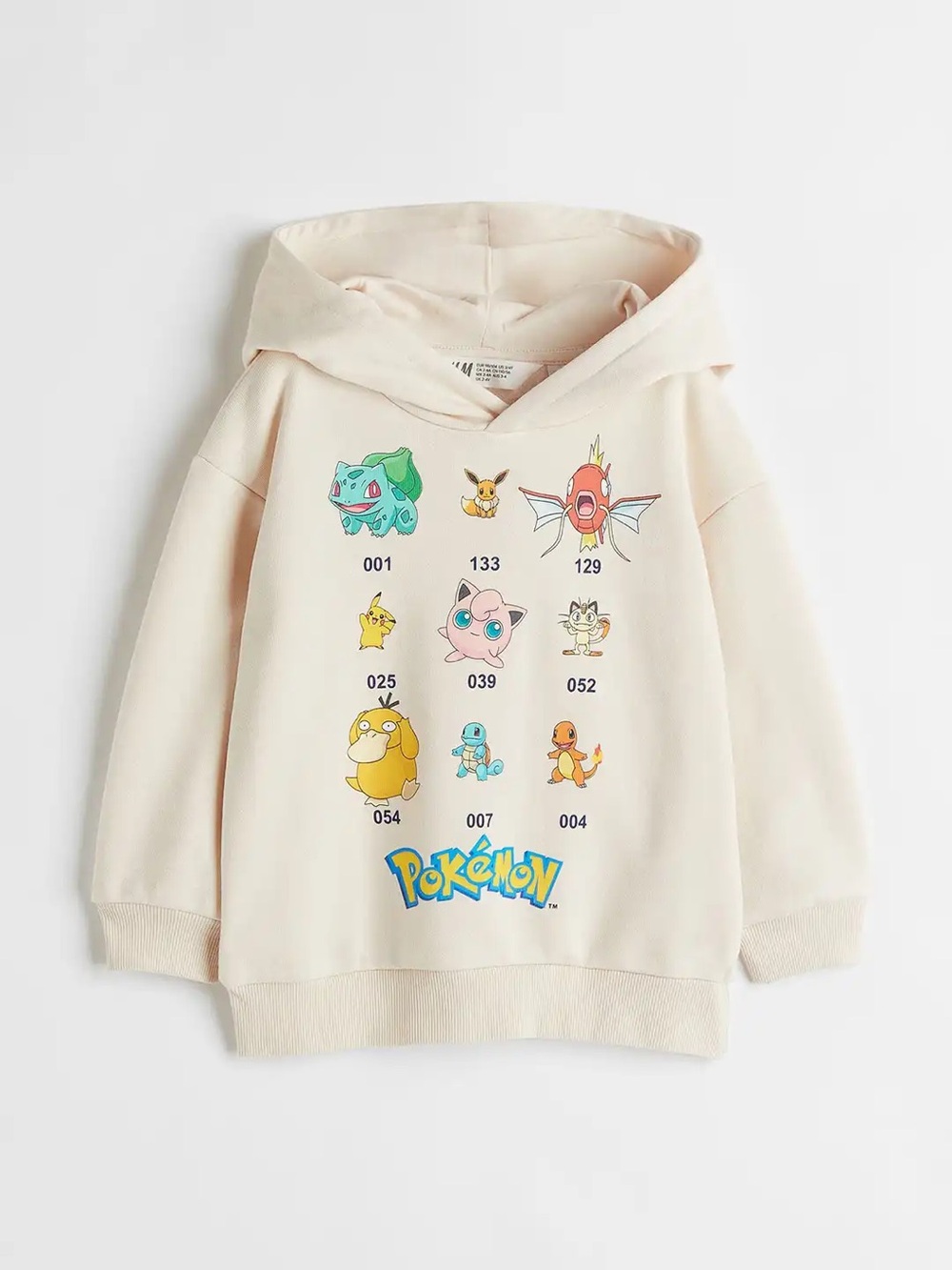 H&M Kids Pokémon Pokédex Graphic Hoodie - Size 3-4T (Excellent Condition)